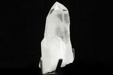 Pristine, Natural Quartz Crystal Point on Metal Stand - Brazil #206906-2